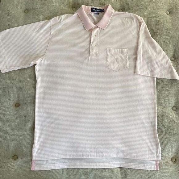 Polo Golf Ralph Lauren Pink Stripe Cotton Polo Shirt XL - Picture 5 of 6